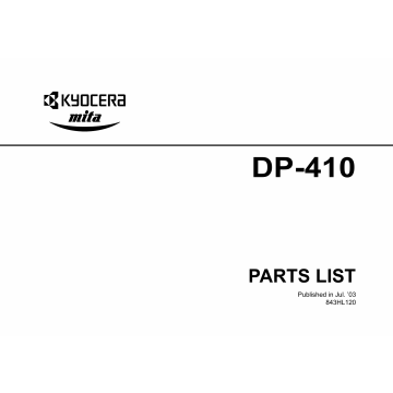 KYOCERA Options DP-410 Parts Manual