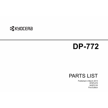 KYOCERA Options DP-772 Parts Manual