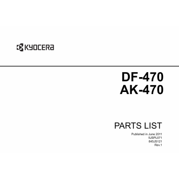 KYOCERA Options Document-Feeder DF-470 AK-470 FS-6025MFP 6030MFP Parts Manual