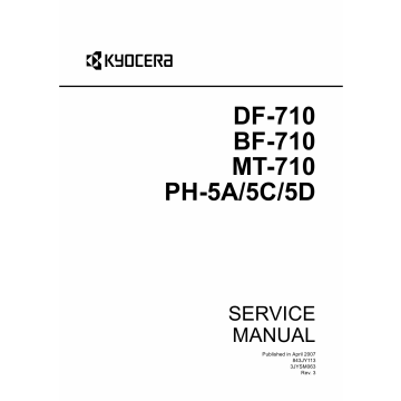 KYOCERA Options Document-Feeder DF-710 BF-710 MT-710 PH-5A-5C-5D Service Manual