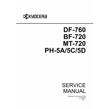 KYOCERA Options Document-Feeder DF-760 BF-720 MT-720 PH-5A 5C 5D Parts and Service Manual