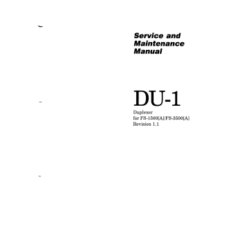 KYOCERA Options Duplexer-DU-1 for FS-1500 3500 Parts and Service Manual