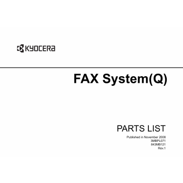 KYOCERA Options FAX-System-Q for TASKalfa 250ci 300ci 400c i500ci Parts Manual