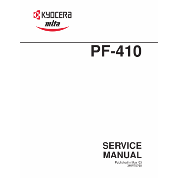 KYOCERA Options Paper-Feeder-PF-410 Parts and Service Manual