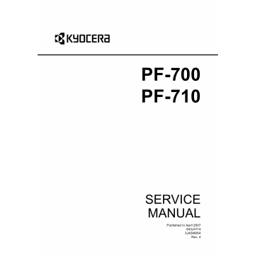 KYOCERA Options Paper-Feeder-PF-700 710 KM-C2525E C3225E C3232E C4035E Service Manual