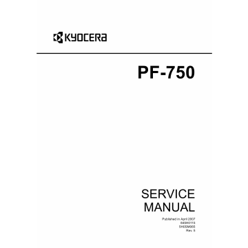 KYOCERA Options Paper-Feeder-PF-750 KM-C2525E C3225E C3232E C4035E Service Manual