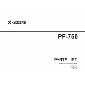 KYOCERA Options Paper-Feeder-PF-750 Parts Manual