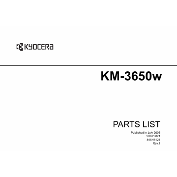 KYOCERA WideFormat KM-3650w Parts Manual