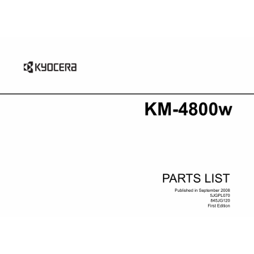 KYOCERA WideFormat KM-4800w Parts Manual