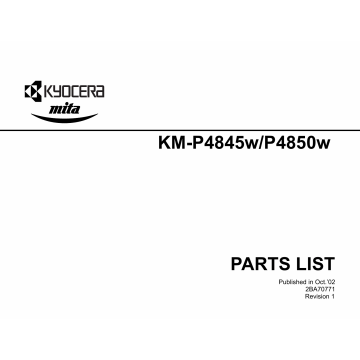 KYOCERA WideFormat KM-4845w 4850w Parts Manual