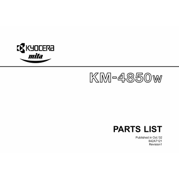 KYOCERA WideFormat KM-4850w Parts Manual