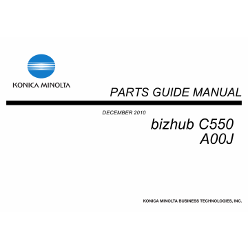 Konica-Minolta Bizhub C550 Parts Manual