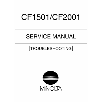 Konica-Minolta MINOLTA CF1501 2001 TROUBLESHOOTING Service Manual
