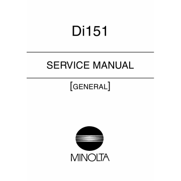 Konica-Minolta MINOLTA Di151 GENERAL Service Manual