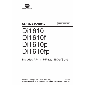Konica-Minolta MINOLTA Di1610p Di1610fp FIELD-SERVICE Service Manual