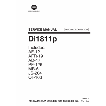 Konica-Minolta MINOLTA Di1811p THEORY-OPERATION Service Manual