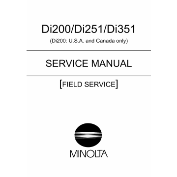 Konica-Minolta MINOLTA Di200 Di251 Di351 FIELD-SERVICE Service Manual
