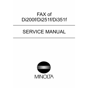 Konica-Minolta MINOLTA Di200f Di251f Di351f Service Manual