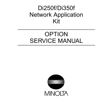 Konica-Minolta MINOLTA Di250f Di350f Network-Application Service Manual
