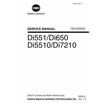 Konica-Minolta MINOLTA Di551 Di650 Di5510 Di7210 FIELD-SERVICE Service Manual