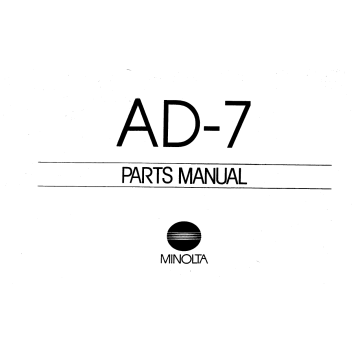 Konica-Minolta Options AD-7 Parts Manual