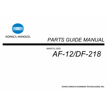 Konica-Minolta Options AF-12 DF-218 Parts Manual