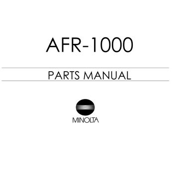 Konica-Minolta Options AFR-1000 Parts Manual