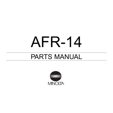 Konica-Minolta Options AFR-14 Parts Manual