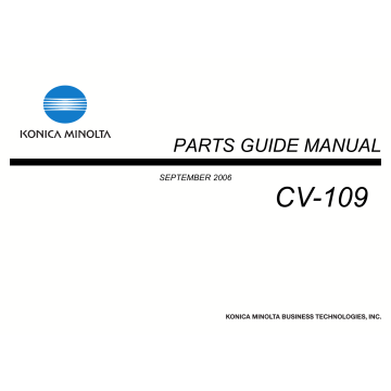 Konica-Minolta Options CV-109 Parts Manual
