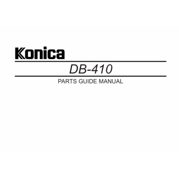 Konica-Minolta Options DB-410 Parts Manual