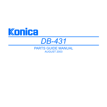 Konica-Minolta Options DB-431 Parts Manual