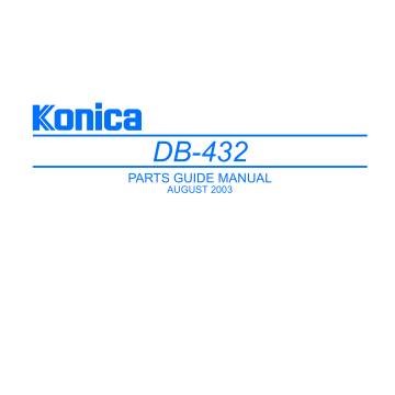 Konica-Minolta Options DB-432 Parts Manual