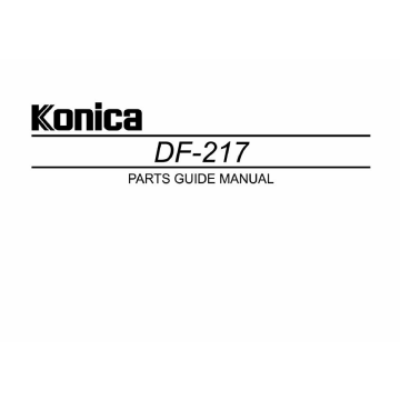 Konica-Minolta Options DF-217 Parts Manual