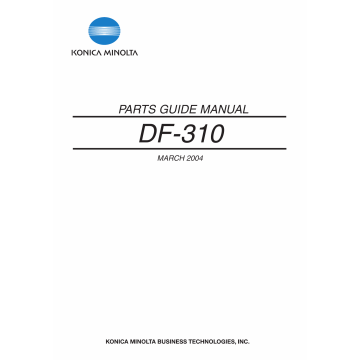 Konica-Minolta Options DF-310 Parts Manual