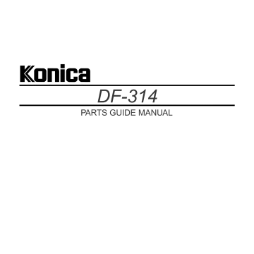 Konica-Minolta Options DF-314 Parts Manual