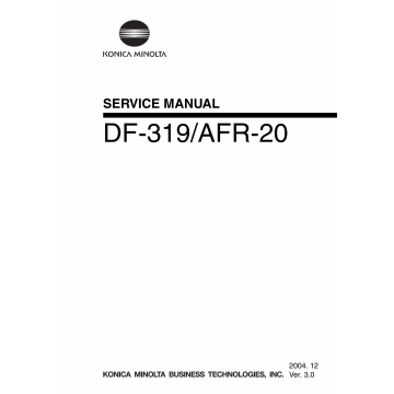 Konica-Minolta Options DF-319 AFR-20 Service Manual