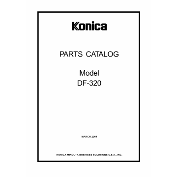 Konica-Minolta Options DF-320 Parts Manual