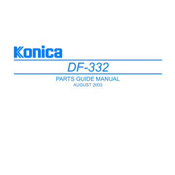 Konica-Minolta Options DF-332 Parts Manual