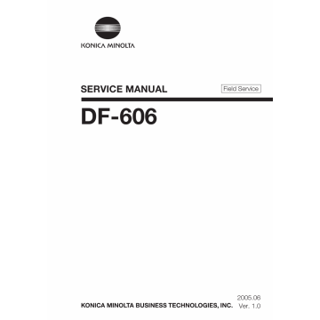 Konica-Minolta Options DF-606 FIELD-SERVICE Service Manual