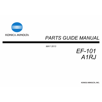 Konica-Minolta Options EF-101 A1RJ Parts Manual