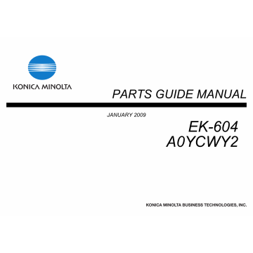 Konica-Minolta Options EK-604 A0YCWY2 Parts Manual