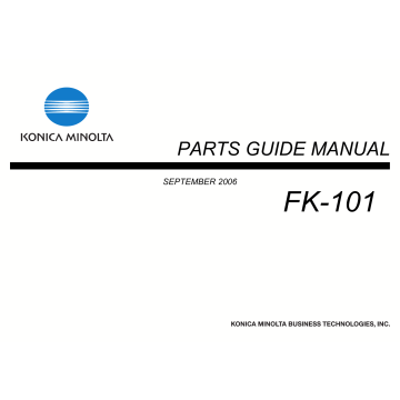 Konica-Minolta Options FK-101 Parts Manual