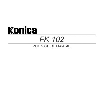 Konica-Minolta Options FK-102 Parts Manual