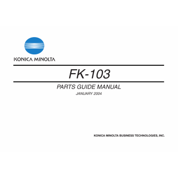 Konica-Minolta Options FK-103 Parts Manual