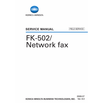 Konica-Minolta Options FK-502 FIELD-SERVICE Service Manual