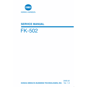 Konica-Minolta Options FK-502 Service Manual