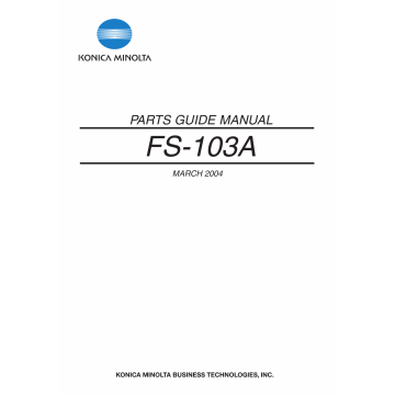 Konica-Minolta Options FS-103A Parts Manual