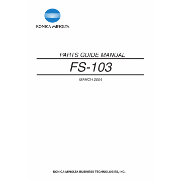 Konica-Minolta Options FS-103 Parts Manual