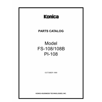 Konica-Minolta Options FS-108 FS 108B Parts Manual