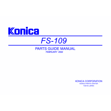 Konica-Minolta Options FS-109 Parts Manual